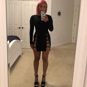 Double slit mini dress